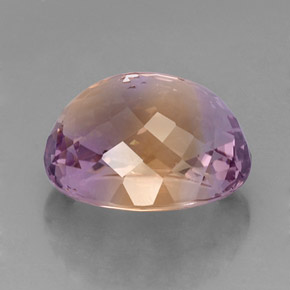 16.82캐럿 천연 바이컬러 아메트린, 타원형 컷, 17.3×14.5 mm, VVS-VS