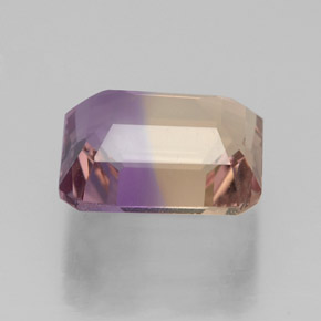 3.45캐럿 천연 바이컬러 아메트린, 에메랄드 컷, 9.9×8.7 mm, VVS-VS