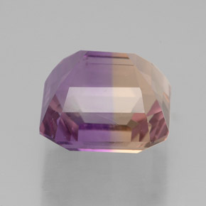 5.43캐럿 천연 바이컬러 아메트린, 에메랄드 컷, 10.1×10 mm, VVS-VS