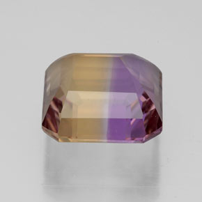 5.07캐럿 천연 바이컬러 아메트린, 에메랄드 컷, 10.5×9.9 mm, VVS