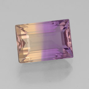 2.85캐럿 천연 바이컬러 아메트린, 바게트, 9.9×6.9 mm, VVS-VS
