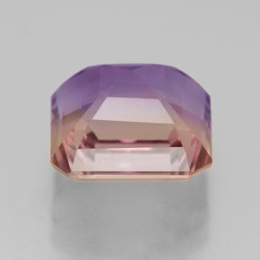 4.78캐럿 천연 바이컬러 아메트린, 에메랄드 컷, 10.3×9.5 mm, VS