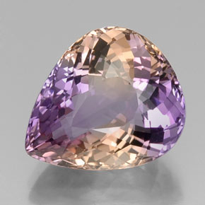 13.01캐럿 천연 바이컬러 아메트린, 배 모양, 17.6×14.9 mm, VVS