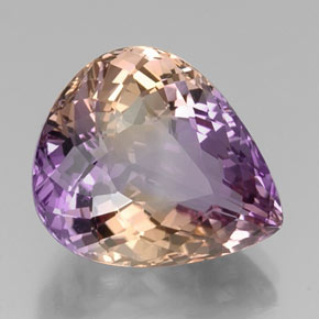 13.01캐럿 천연 바이컬러 아메트린, 배 모양, 17.6×14.9 mm, VVS