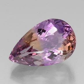 18.87캐럿 천연 바이컬러 아메트린, 배 모양, 22.2×14.1 mm, VS