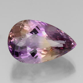 18.87캐럿 천연 바이컬러 아메트린, 배 모양, 22.2×14.1 mm, VS