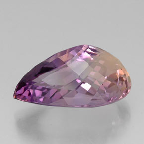 18.87캐럿 천연 바이컬러 아메트린, 배 모양, 22.2×14.1 mm, VS