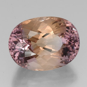 19.41캐럿 천연 바이컬러 아메트린, 타원형 컷, 19.7×14.6 mm, VVS