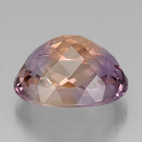 19.41캐럿 천연 바이컬러 아메트린, 타원형 컷, 19.7×14.6 mm, VVS