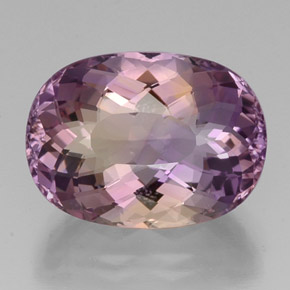 19.15캐럿 천연 바이컬러 아메트린, 타원형 컷, 19.9×14.6 mm, IF
