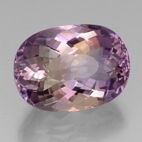 19.15캐럿 천연 바이컬러 아메트린, 타원형 컷, 19.9×14.6 mm, IF