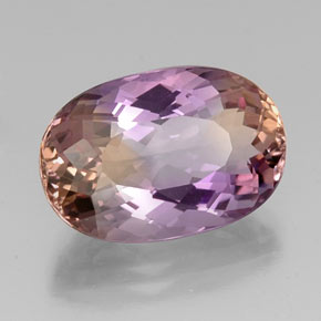 12.46캐럿 천연 바이컬러 아메트린, 타원형 컷, 18.8×12.7 mm, VVS