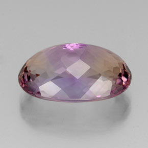 12.46캐럿 천연 바이컬러 아메트린, 타원형 컷, 18.8×12.7 mm, VVS