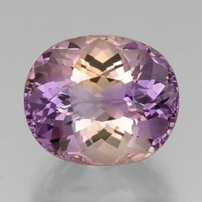 14.07캐럿 천연 바이컬러 아메트린, 타원형 컷, 16.6×13.9 mm, VVS