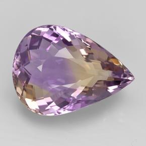 14.61캐럿 천연 바이컬러 아메트린, 배 모양, 19.6×14.5 mm, VS