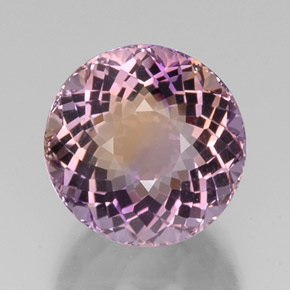 13.98캐럿 천연 바이컬러 아메트린, 라운드 컷, 14.67 mm, VVS