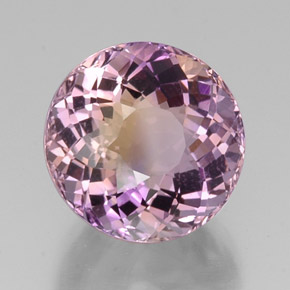 13.98캐럿 천연 바이컬러 아메트린, 라운드 컷, 14.67 mm, VVS