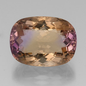 16.25캐럿 천연 바이컬러 아메트린, 쿠션 컷, 18.6×14 mm, VVS