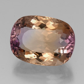16.25캐럿 천연 바이컬러 아메트린, 쿠션 컷, 18.6×14 mm, VVS