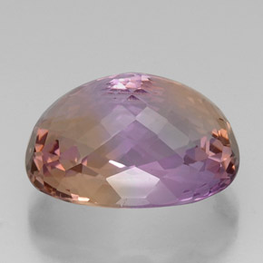 21.20캐럿 천연 바이컬러 아메트린, 타원형 컷, 19.6×14.6 mm, VVS