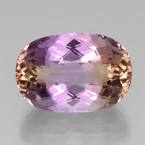 16.93캐럿 천연 바이컬러 아메트린, 타원형 컷, 19.2×13.2 mm, VS