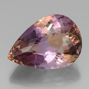 22.41캐럿 천연 바이컬러 아메트린, 배 모양, 22.9×16.1 mm, VVS
