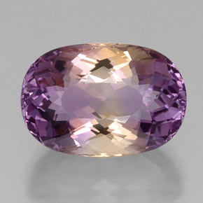 19.00캐럿 천연 바이컬러 아메트린, 타원형 컷, 19.7×13.6 mm, VVS