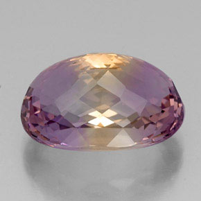 19.00캐럿 천연 바이컬러 아메트린, 타원형 컷, 19.7×13.6 mm, VVS
