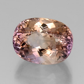 11.43캐럿 천연 바이컬러 아메트린, 타원형 컷, 15.4×11.8 mm, VVS