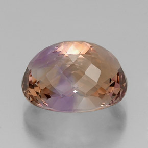 11.43캐럿 천연 바이컬러 아메트린, 타원형 컷, 15.4×11.8 mm, VVS