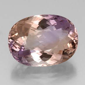 17.90캐럿 천연 바이컬러 아메트린, 타원형 컷, 19.8×14.6 mm, IF