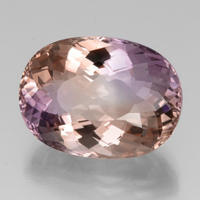 17.90캐럿 천연 바이컬러 아메트린, 타원형 컷, 19.8×14.6 mm, IF