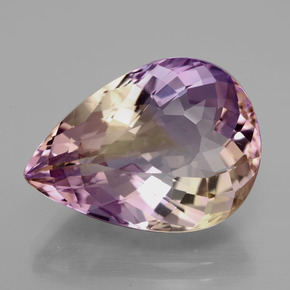 13.77캐럿 천연 바이컬러 아메트린, 배 모양, 19.8×14.4 mm, VVS