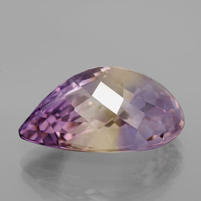 13.77캐럿 천연 바이컬러 아메트린, 배 모양, 19.8×14.4 mm, VVS