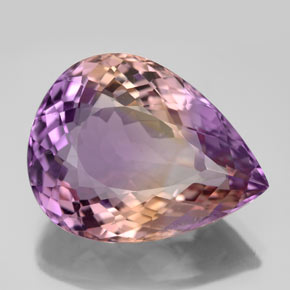 13.91캐럿 천연 바이컬러 아메트린, 배 모양, 19.1×14.8 mm, VS