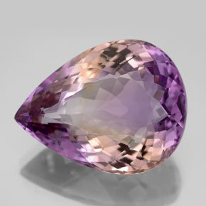 13.91캐럿 천연 바이컬러 아메트린, 배 모양, 19.1×14.8 mm, VS