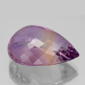 13.91캐럿 천연 바이컬러 아메트린, 배 모양, 19.1×14.8 mm, VS