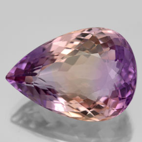 15.99캐럿 천연 바이컬러 아메트린, 배 모양, 20.6×14.7 mm, VS