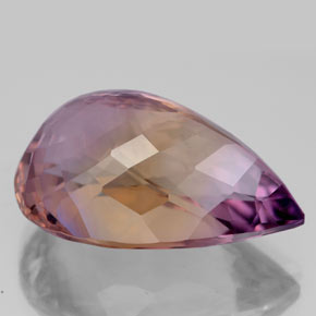 15.99캐럿 천연 바이컬러 아메트린, 배 모양, 20.6×14.7 mm, VS