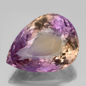 16.46캐럿 천연 바이컬러 아메트린, 배 모양, 20.4×15.4 mm, VVS