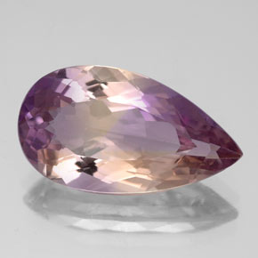 6.36캐럿 천연 바이컬러 아메트린, 배 모양, 18.3×10.2 mm, VVS