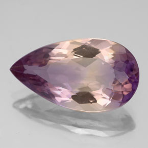 6.36캐럿 천연 바이컬러 아메트린, 배 모양, 18.3×10.2 mm, VVS