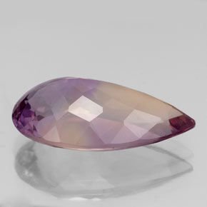 6.36캐럿 천연 바이컬러 아메트린, 배 모양, 18.3×10.2 mm, VVS