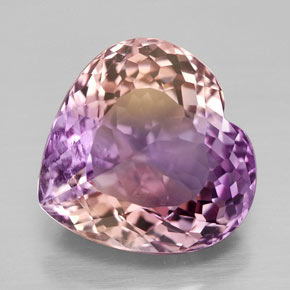 9.41캐럿 천연 바이컬러 아메트린, 하트 모양, 14.4×13.9 mm, VS