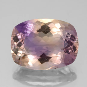 6.44캐럿 천연 바이컬러 아메트린, 쿠션 컷, 14.2×10.7 mm, VVS-VS