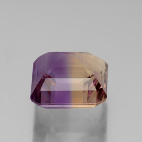 4.36캐럿 천연 바이컬러 아메트린, 에메랄드 컷, 10.2×9.6 mm, VS