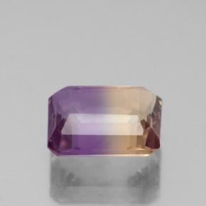 2.76캐럿 천연 바이컬러 아메트린, 에메랄드 컷, 9.8×8.1 mm, VS
