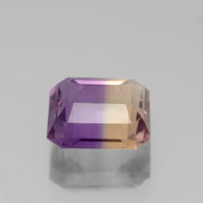 3.06캐럿 천연 바이컬러 아메트린, 에메랄드 컷, 9.4×9.3 mm, VS