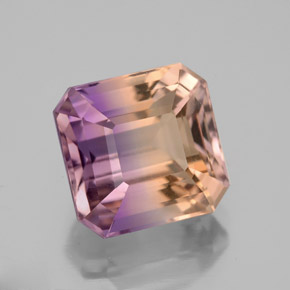 5.98캐럿 천연 바이컬러 아메트린, 에메랄드 컷, 10.5×10.2 mm, VVS-VS