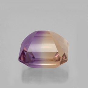 5.98캐럿 천연 바이컬러 아메트린, 에메랄드 컷, 10.5×10.2 mm, VVS-VS